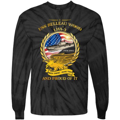 Uss Belleau Wood (Lha3) 19782005 Tie-Dye Long Sleeve Shirt