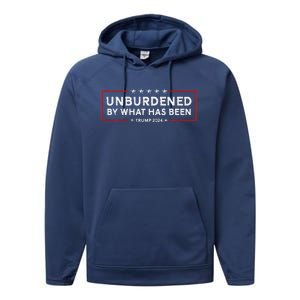 Unburdened By What Has Been 2024 Funny America U.S Quote Performance Fleece Hoodie