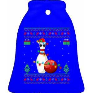 Ugly Bowling Xmas Lighting Funny Santa Bowling Christmas Gift Ceramic Bell Ornament