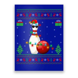 Ugly Bowling Xmas Lighting Funny Santa Bowling Christmas Gift Poster