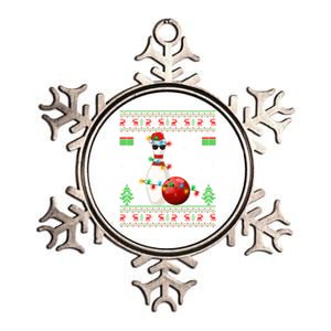 Ugly Bowling Xmas Lighting Funny Santa Bowling Christmas Gift Metallic Star Ornament