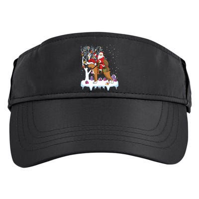 Ugly Boxer Xmas Gift Funny Santa Riding Boxer Dog Christmas Gift Adult Drive Performance Visor