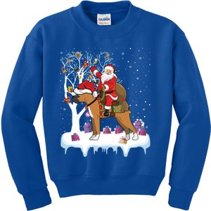 Ugly Boxer Xmas Gift Funny Santa Riding Boxer Dog Christmas Gift Kids Sweatshirt