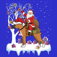 Ugly Boxer Xmas Gift Funny Santa Riding Boxer Dog Christmas Gift Zip Tote Bag