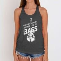 Upright Bass You Hear The Music Double Bass Fiddle Women's Knotted Racerback Tank