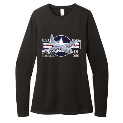 USAF C 130 Hercules Aircraft Womens CVC Long Sleeve Shirt