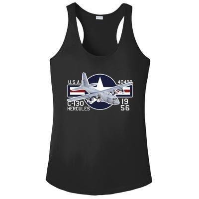 USAF C 130 Hercules Aircraft Ladies PosiCharge Competitor Racerback Tank