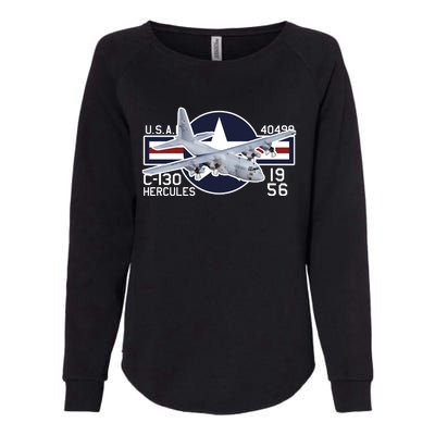 USAF C 130 Hercules Aircraft Womens California Wash Sweatshirt