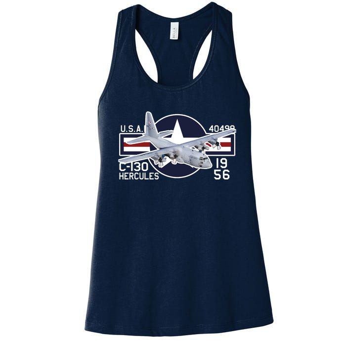 USAF C 130 Hercules Aircraft Women's Racerback Tank