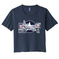 USAF C 130 Hercules Aircraft Women's Crop Top Tee