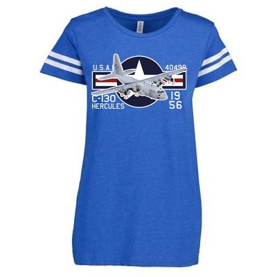 USAF C 130 Hercules Aircraft Enza Ladies Jersey Football T-Shirt