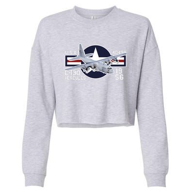 USAF C 130 Hercules Aircraft Cropped Pullover Crew