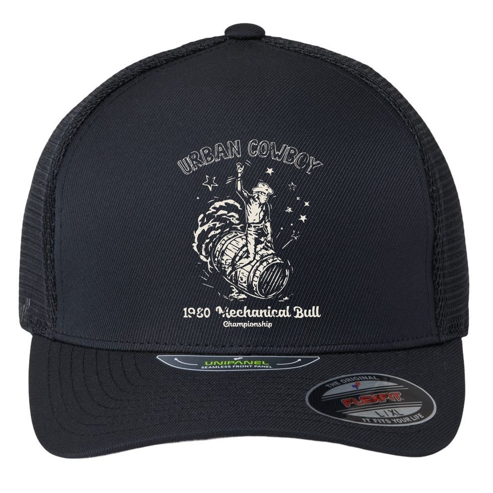 Urban Cowboy 1980S Mechanical Bull Flexfit Unipanel Trucker Cap
