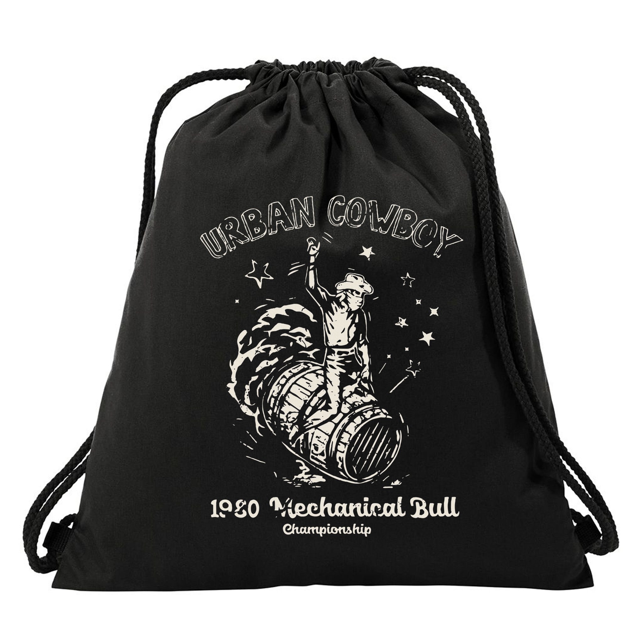 Urban Cowboy 1980S Mechanical Bull Drawstring Bag