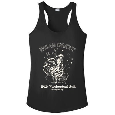 Urban Cowboy 1980S Mechanical Bull Ladies PosiCharge Competitor Racerback Tank