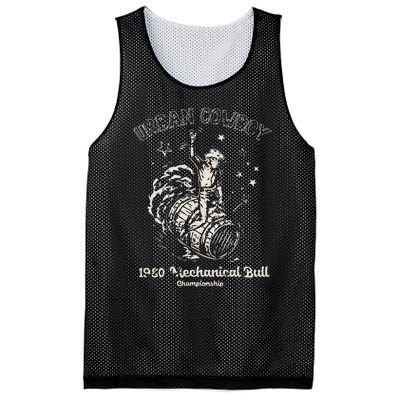 Urban Cowboy 1980S Mechanical Bull Mesh Reversible Basketball Jersey Tank