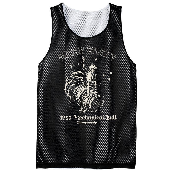 Urban Cowboy 1980S Mechanical Bull Mesh Reversible Basketball Jersey Tank