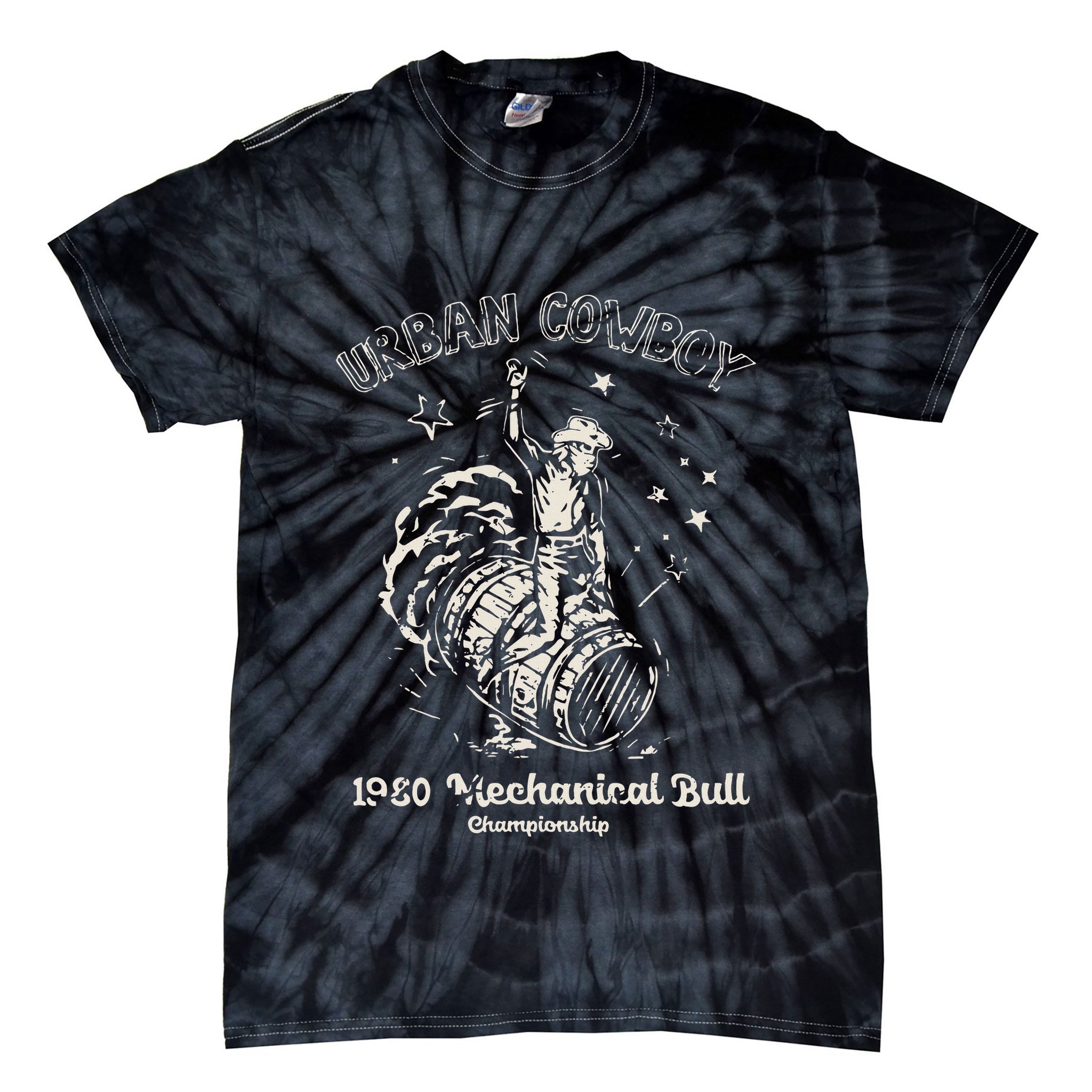 Urban Cowboy 1980S Mechanical Bull Tie-Dye T-Shirt