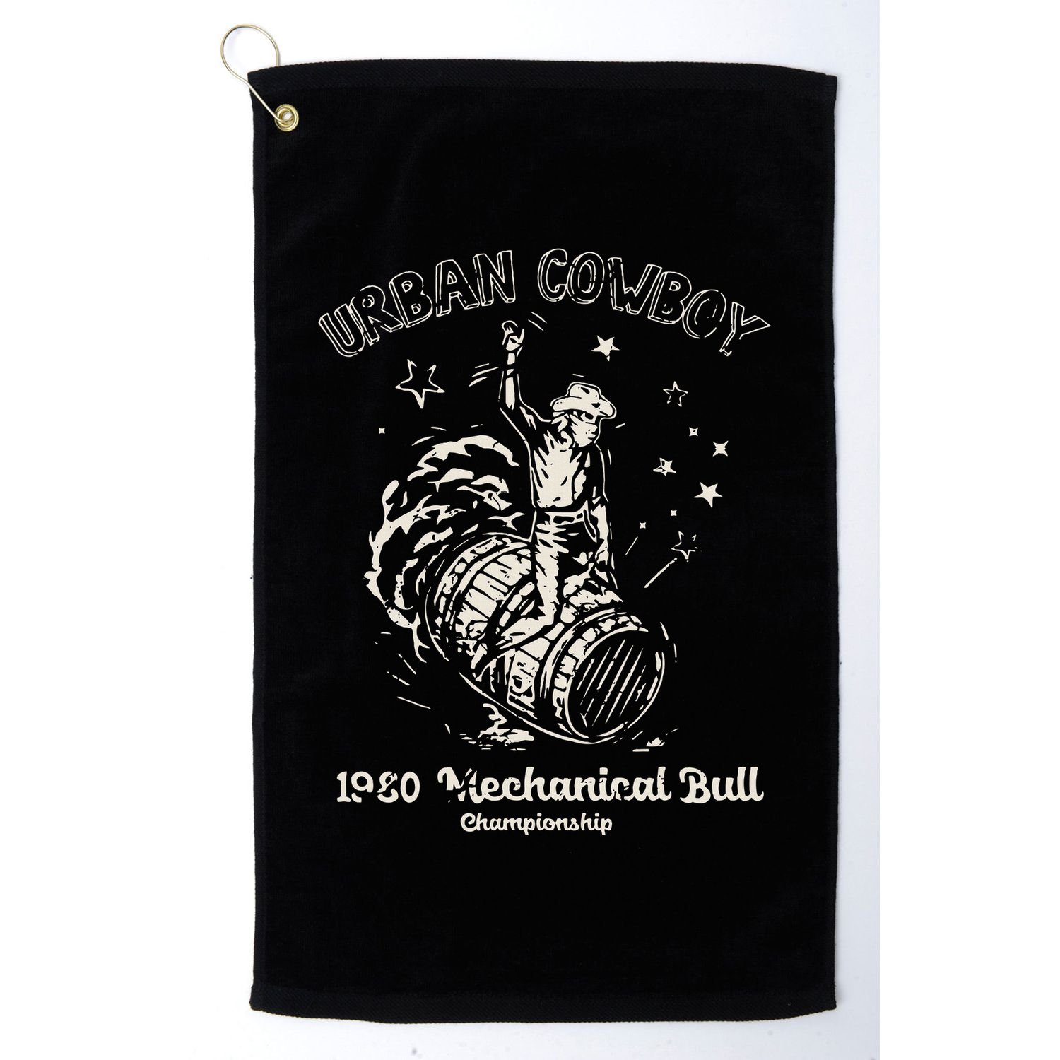 Urban Cowboy 1980S Mechanical Bull Golf Towel