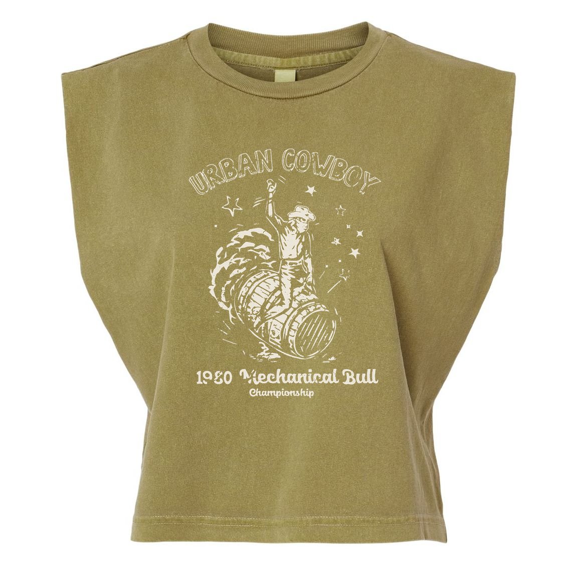 Urban Cowboy 1980S Mechanical Bull Garment-Dyed Women's Muscle Tee