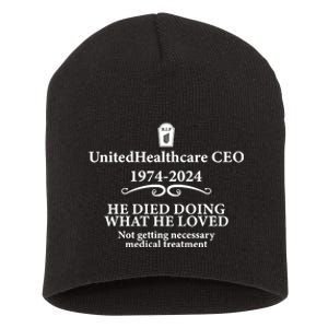 Unitedhealthcare Ceo 1974 2024 He Died Doing What He Loved Short Acrylic Beanie