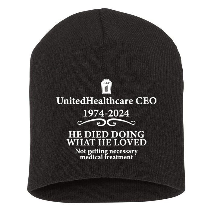 Unitedhealthcare Ceo 1974 2024 He Died Doing What He Loved Short Acrylic Beanie