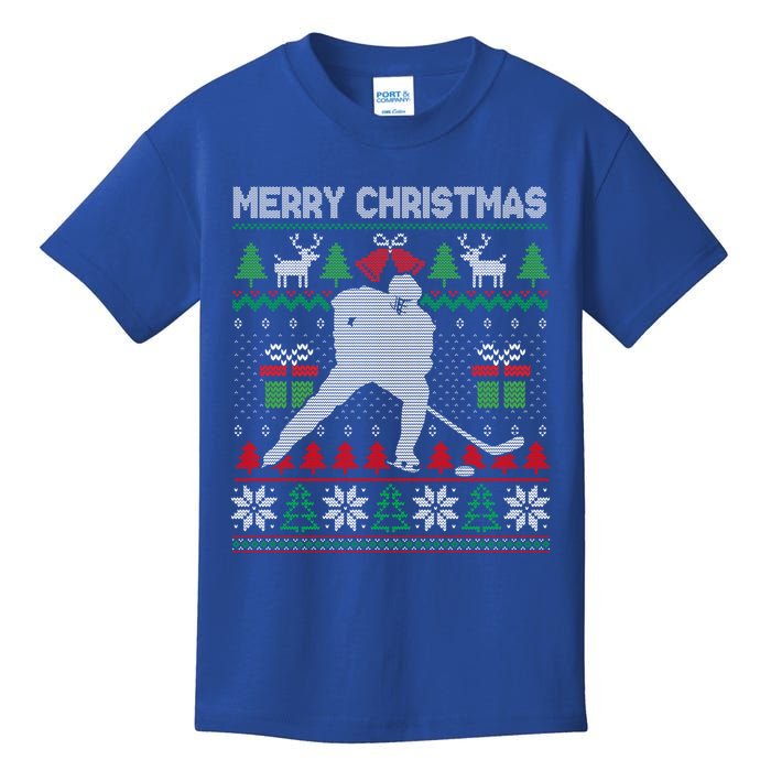 Ugly Christmas 2020 Hockey Player Santa Tree Xmas Costume Gift Kids T-Shirt