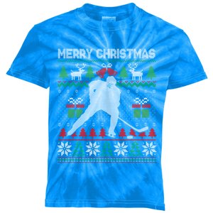 Ugly Christmas 2020 Hockey Player Santa Tree Xmas Costume Gift Kids Tie-Dye T-Shirt