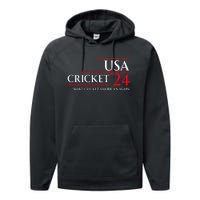 Usa Cricket 24 Make Cricket American Again Performance Fleece Hoodie