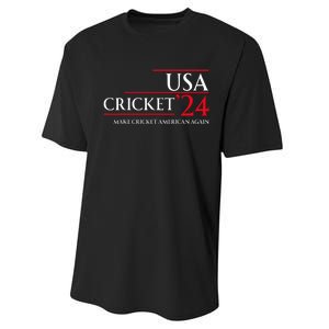 Usa Cricket 24 Make Cricket American Again Performance Sprint T-Shirt