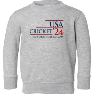 Usa Cricket 24 Make Cricket American Again Toddler Sweatshirt