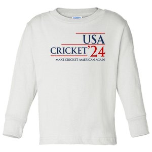 Usa Cricket 24 Make Cricket American Again Toddler Long Sleeve Shirt