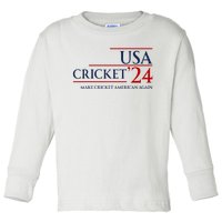 Usa Cricket 24 Make Cricket American Again Toddler Long Sleeve Shirt