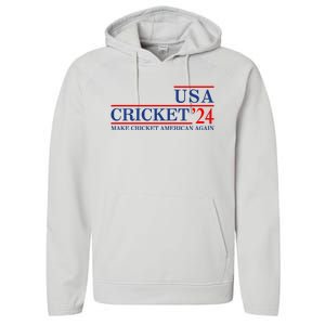 Usa Cricket 24 Make Cricket American Again Performance Fleece Hoodie