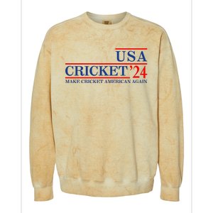 Usa Cricket 24 Make Cricket American Again Colorblast Crewneck Sweatshirt