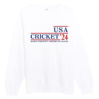 Usa Cricket 24 Make Cricket American Again Premium Crewneck Sweatshirt