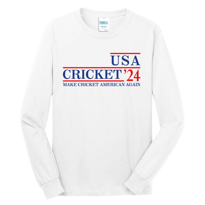 Usa Cricket 24 Make Cricket American Again Tall Long Sleeve T-Shirt