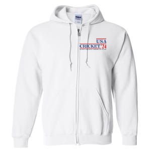 Usa Cricket 24 Make Cricket American Again Full Zip Hoodie