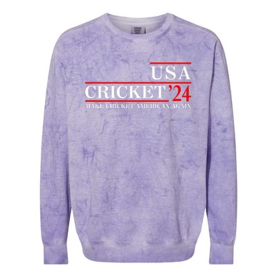 Usa Cricket 24 Make Cricket American Again Funny Cricket Player Cricket Usa Team Colorblast Crewneck Sweatshirt