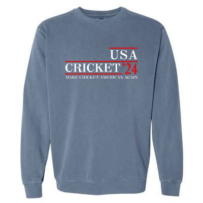 Usa Cricket 24 Make Cricket American Again Funny Cricket Player Cricket Usa Team Garment-Dyed Sweatshirt