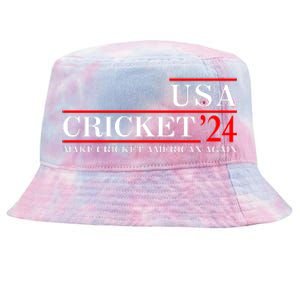 Usa Cricket 24 Make Cricket American Again Funny Cricket Player Cricket Usa Team Tie-Dyed Bucket Hat