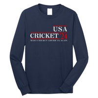 Usa Cricket 24 Make Cricket American Again Funny Cricket Player Cricket Usa Team Long Sleeve Shirt