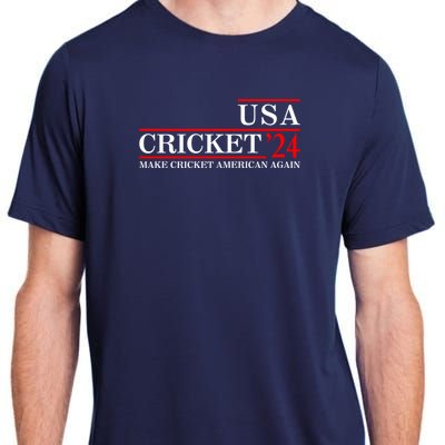 Usa Cricket 24 Make Cricket American Again Funny Cricket Player Cricket Usa Team Adult ChromaSoft Performance T-Shirt