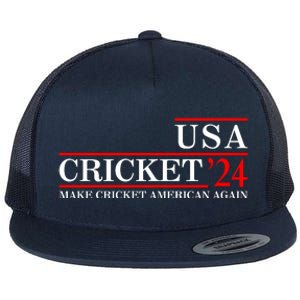 Usa Cricket 24 Make Cricket American Again Funny Cricket Player Cricket Usa Team Flat Bill Trucker Hat