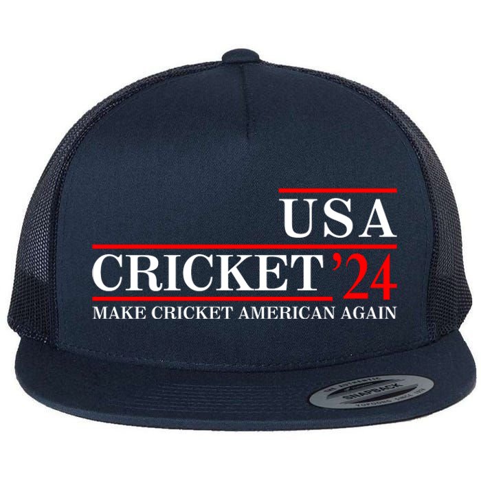 Usa Cricket 24 Make Cricket American Again Funny Cricket Player Cricket Usa Team Flat Bill Trucker Hat