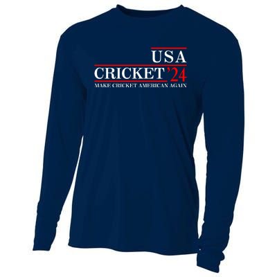 Usa Cricket 24 Make Cricket American Again Funny Cricket Player Cricket Usa Team Cooling Performance Long Sleeve Crew