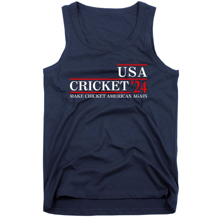 Usa Cricket 24 Make Cricket American Again Funny Cricket Player Cricket Usa Team Tank Top