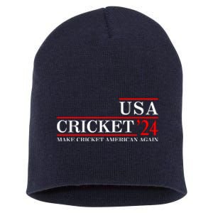 Usa Cricket 24 Make Cricket American Again Funny Cricket Player Cricket Usa Team Short Acrylic Beanie