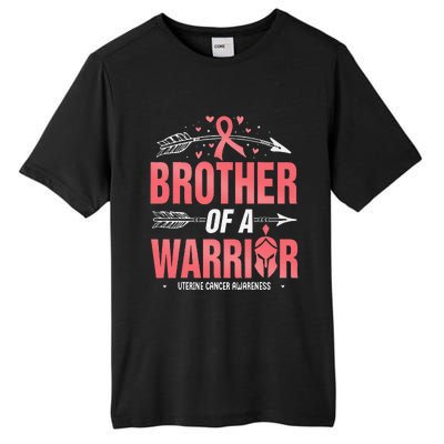 Uterine Cancer Awareness Brother Of A Warrior Peach Ribbon Tall Fusion ChromaSoft Performance T-Shirt