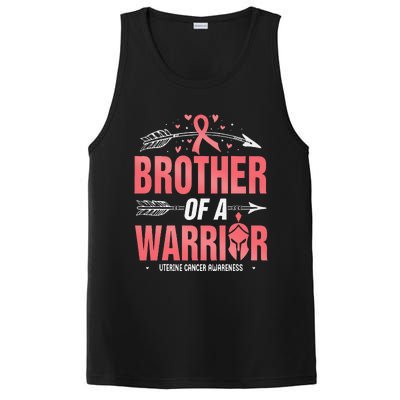 Uterine Cancer Awareness Brother Of A Warrior Peach Ribbon PosiCharge Competitor Tank